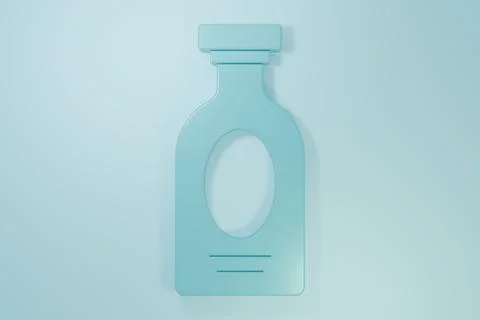 Blue Alcohol drink Rum bottle icon isolated on blue background. Minimalism .. Stock Illustration