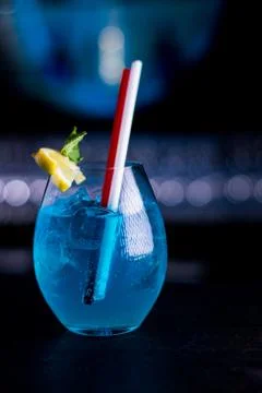 Blue alcoholic drink Fotos de archivo