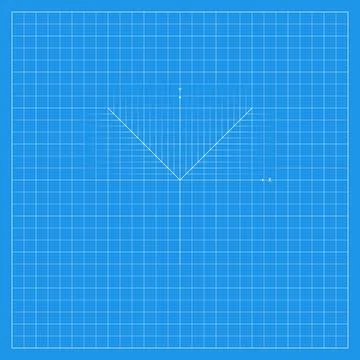 Blue algebraic graph background featuring a fine square coordinate grid and a Stock Illustration