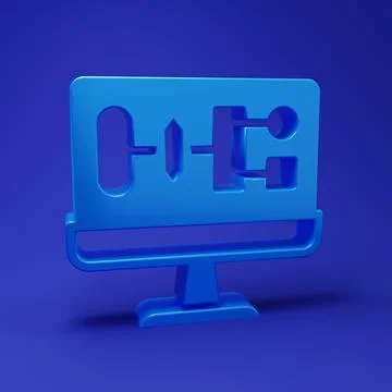 Blue Algorithm icon isolated on blue background. Algorithm symbol design fr.. Illustrazione stock