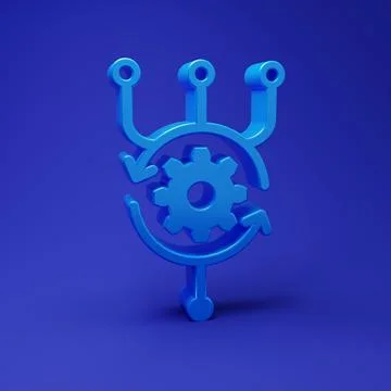 Blue Algorithm icon isolated on blue background. Algorithm symbol design fr.. Stockillustratie