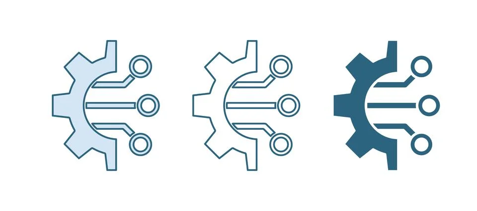 Blue Algorithm icon isolated on white background. Algorithm symbol design f.. Stock Illustration