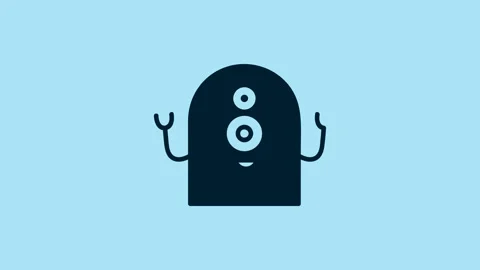 Blue Alien icon isolated on blue background. Extraterrestrial alien face or head Stock Footage 231450379