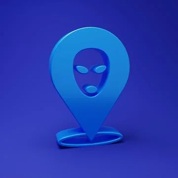 Blue Alien icon isolated on blue background. Extraterrestrial alien face or.. Stock Illustration