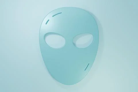 Blue Alien icon isolated on blue background. Extraterrestrial alien face or.. Stock Illustration
