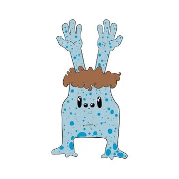 Blue alien Stock Illustration