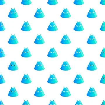 Blue alien monster character seamless pattern background Illustrazione stock