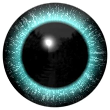 Blue alien or bird eye close up Stock Illustration