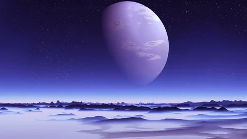 Blue Alien Planet Stock Footage 78907670
