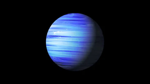 Blue alien planet isolated transparent in alpha channel. 動画素材 130733911