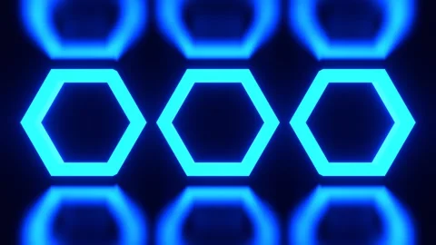 Blue Alternating Flashing Strobes Hexagons Background VJ Loop l 4K Stock Footage 305550293