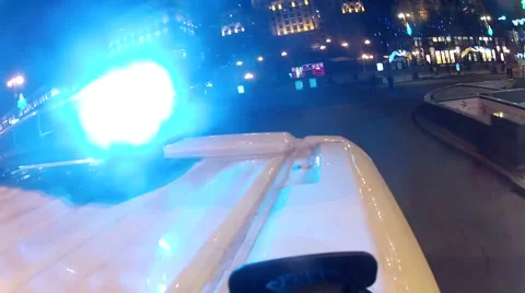 Blue ambulance flashers. Close-up on the car Stock Footage 61397751