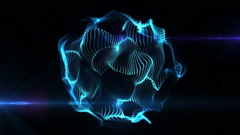 Blue amorphous particle object changing its shape Video stock 169366087