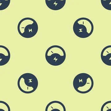 Blue Ampere meter, multimeter, voltmeter icon isolated seamless pattern on Stock Illustration