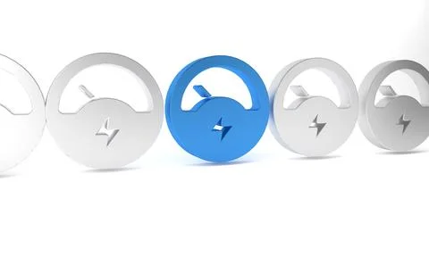 Blue Ampere meter, multimeter, voltmeter icon isolated on white background... Stock Illustration
