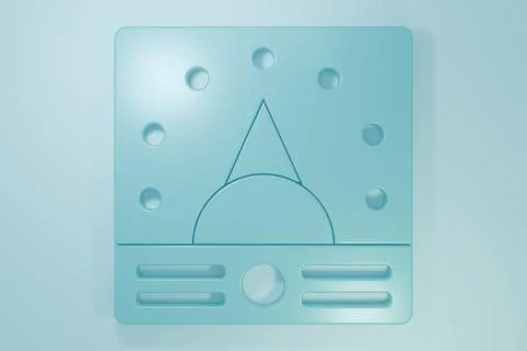 Blue Ampere meter, multimeter, voltmeter icon isolated on blue background. .. Stock Illustration