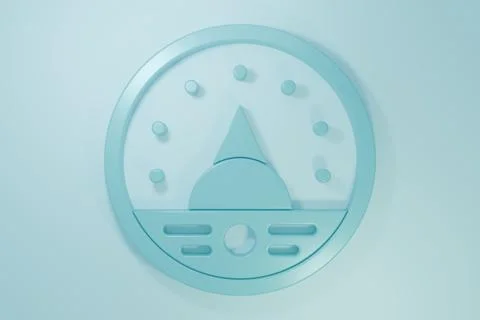 Blue Ampere meter, multimeter, voltmeter icon isolated on blue background. .. Stock Illustration