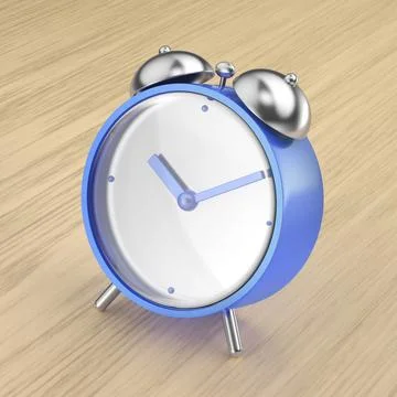 Blue analog alarm clock Illustrazione stock