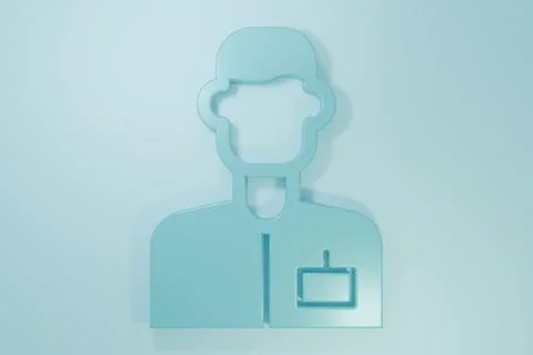 Blue Analyst engineer icon isolated on blue background. Minimalism concept... Stock Illustration