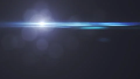 Blue Anamorphic Lens Flare Effect with Horizontal Light Streak Stock Illustration