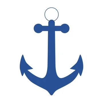 Blue Anchor Icon Stock Illustration