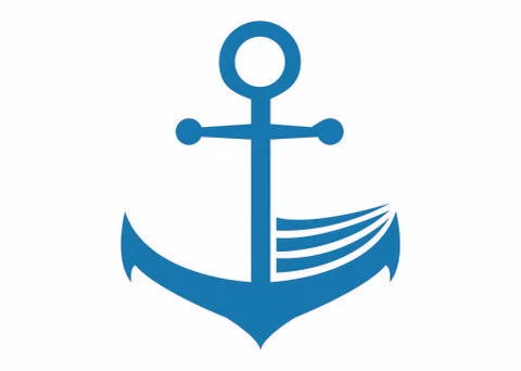 Blue anchor logo 스톡 일러스트