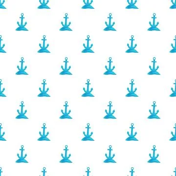Blue anchor pattern forming a nautical background design 库存插图
