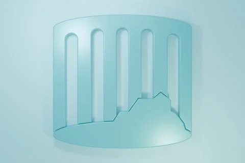 Blue Ancient column icon isolated on blue background. Minimalism concept. 3.. Stock Illustration