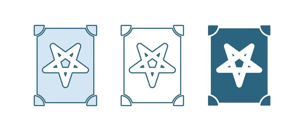 Blue Ancient magic book with alchemy recipes and mystic spells and enchantm.. 스톡 일러스트