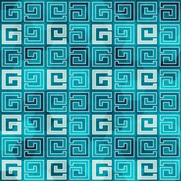 Blue ancient seamless pattern with grunge effect Stock Illustration