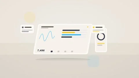 Blue and amber analytics dashboard flat design loop Stock Footage 342628539