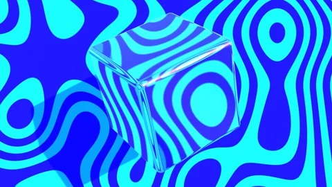 A blue and aqua abstract pattern with a square loop animation Stock Footage 276494309