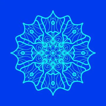 Blue and Azure Mandala Pattern 스톡 일러스트