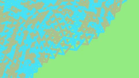 Blue and beige geometric triangle pattern on green background イラスト素材