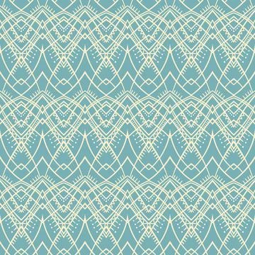 Blue and beige tribal pattern Illustrazione stock