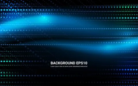 Blue and black abstract dot and line smooth curve background. Stock Illustration