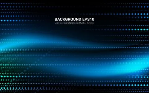 Blue and black abstract dot and line smooth curve background. Stock Illustration