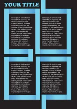 Blue and Black Angular Maze Page Layout Design Template Stock Illustration