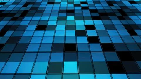 Blue and black checkered pattern creating a vanishing point effect Illustrazione stock