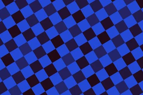 Blue and black checkered pattern with geometric squares Stock Illustration