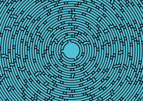 Blue and black circular dotted lines abstract hi-tech geometry background イラスト素材
