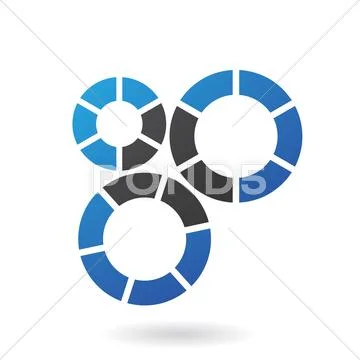 Blue and Black Cogs Abstract Icon Stock Illustration