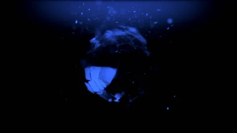 Blue And Black Sphere Animation Loop Stock Footage 222631875
