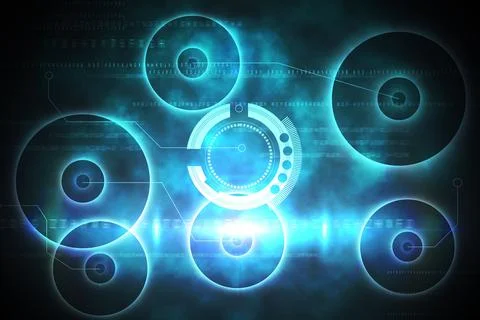Blue and black technology design Stock Illustration