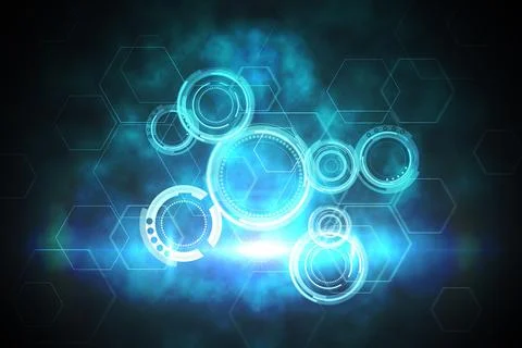 Blue and black technology dial design Stock Photos