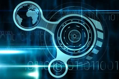 Blue and black technology interface Illustrazione stock