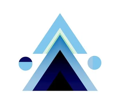 A blue and black triangle with circles around it Illustration