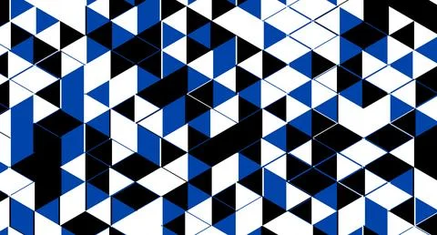 Blue and Black Triangular Grid Pattern Stock Illustration