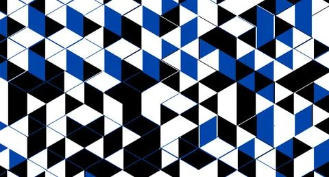 Blue and Black Triangular Grid Pattern Stock Illustration