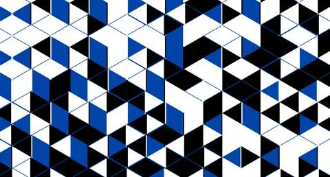 Blue and Black Triangular Grid Pattern Stock Illustration